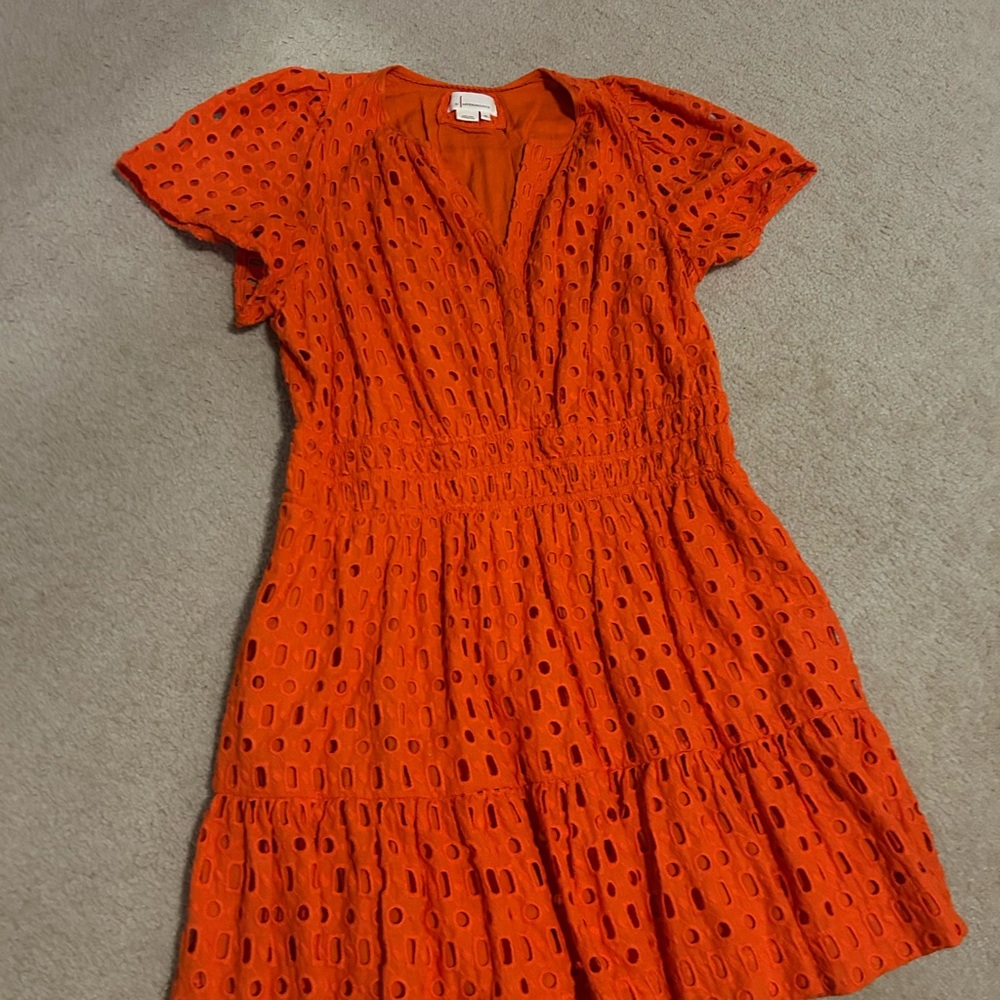 Anthropologie Vibrant Orange Mini Dress